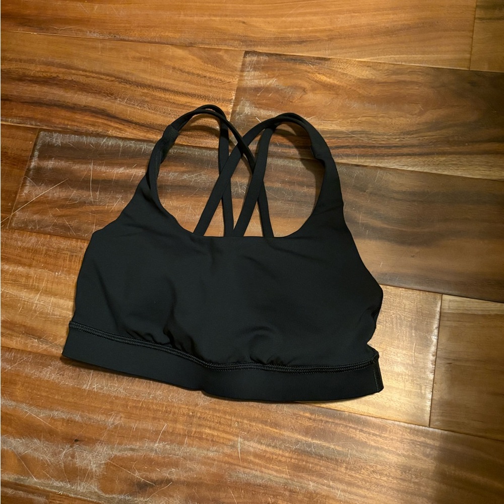 🖤 Lululemon Black Strappy Sports Bra – Women’s Size 4 (0852)
